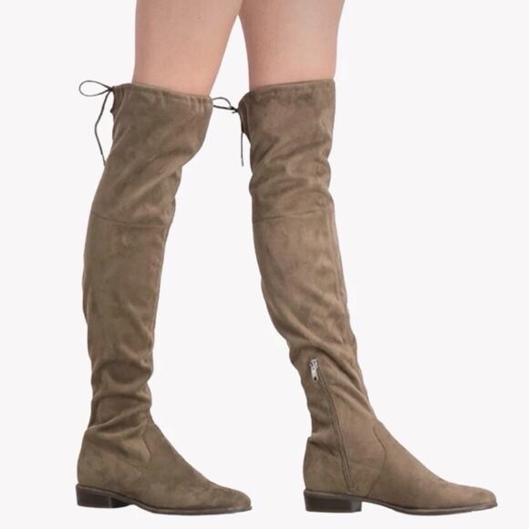 Marc Fisher Humor 2 Over The Knee Taupe Faux Suede Boots - Picture 1 of 6